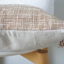 Brown Tribal Hemp Hand Woven Natural Dye Color Pillow Cover - thumbnail 3