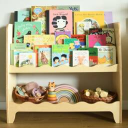 Montessori Bookcase Plywood Children's Library & Toy Shelf - thumbnail 2