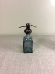 8 Ounce Soap Dispenser Bathroom Kitchen Pump Grey Glass Metal