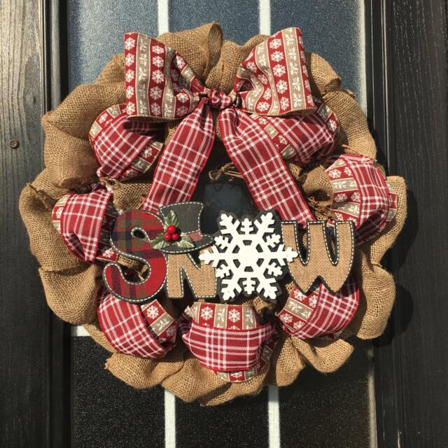 Let It Snow Wreath Christmas Wreath Holiday Wreath with Word Sign, Winter - image 1