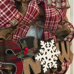 Let It Snow Wreath Christmas Wreath Holiday Wreath with Word Sign, Winter - thumbnail 3