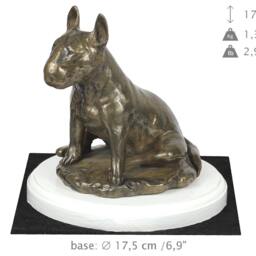 Bull Terrier Mum, Dog On White Wooden Base Statue, Limited Edition, Artdog - thumbnail 4