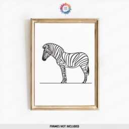 Minimal Zebra Prints - Set Of 3 Posters - Wall Decor Living Room Artwork Modern Print Style Line Drawing Black & White - thumbnail 3