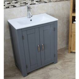 Bathroom Vanity Unit Painted Grey - Ceramic Inset Basin 310Ginset - thumbnail 3