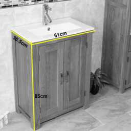 Bathroom Vanity Unit Painted Grey - Ceramic Inset Basin 310Ginset - thumbnail 4