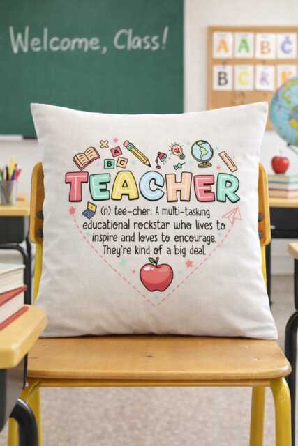 Teacher Cushion, Personalized Gift, School, Pillow, Back To School Present - image 1