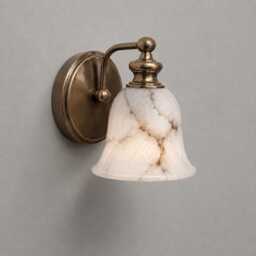 Handcrafted Brass Alabaster Wall Sconce - Bathroom Vanity Light Mid Century Bedside Lamp Home Decor