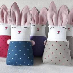 Toy Bunny, It Is A Soft Toy, Which Natural Cloth, Linen Bunny White Linen, Color - thumbnail 3
