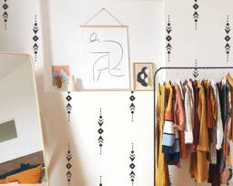 Tribal Pattern Wall Decals - Modern Stickers, Boho Nursery Decor, Kids Room Art, Scandinavian Home Decor - thumbnail 1