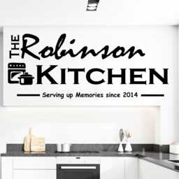 Custom Family Name Kitchen Wall Decal - Personalized Vinyl Sticker Home Decor - thumbnail 1
