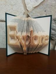 Explore - Folded Book Art Fully Customizable, Adventure, Outdoors, Explorer