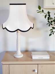 Traditional White Fabric Lampshade Handmade For Table & Floor Standard Lamp Bases, Wall Light Fixtures, Ceiling Fittings - thumbnail 1