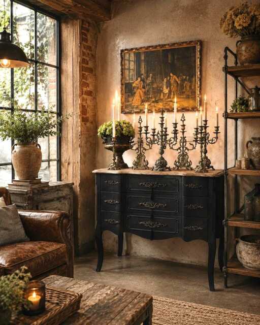 Upcycled French-style Curved Chest Of Drawers - Black Noir Vintage Dresser - image 1