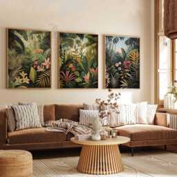 Henri Rousseau Floral Set Of 3 Posters, Boho Wall Print, Botanical Decor, Tropical Jungle Aesthetic, Matisse Art - thumbnail 3