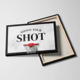 Shoot Your Shot Basketball Hoop Quote Motivational Inspirational, Framed Canvas Wall Art Poster Print, Home Office & Room Decor, Gift Idea - thumbnail 2