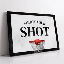 Shoot Your Shot Basketball Hoop Quote Motivational Inspirational, Framed Canvas Wall Art Poster Print, Home Office & Room Decor, Gift Idea - thumbnail 3