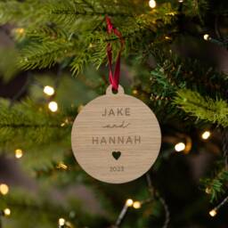 Holiday Ornament, Personalised Christmas Bauble For Couple, Personalized Xmas Tree Decorations, Couples Ornament