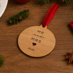 Holiday Ornament, Personalised Christmas Bauble For Couple, Personalized Xmas Tree Decorations, Couples Ornament - thumbnail 3