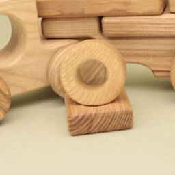 Wooden Car Constructor Montessori Educational Toy With Trailer - thumbnail 3