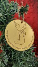 Christmas Guardian Angel - Mirror Decorations Hanging Tree Ornaments, Laser Engraved, Bauble - thumbnail 1