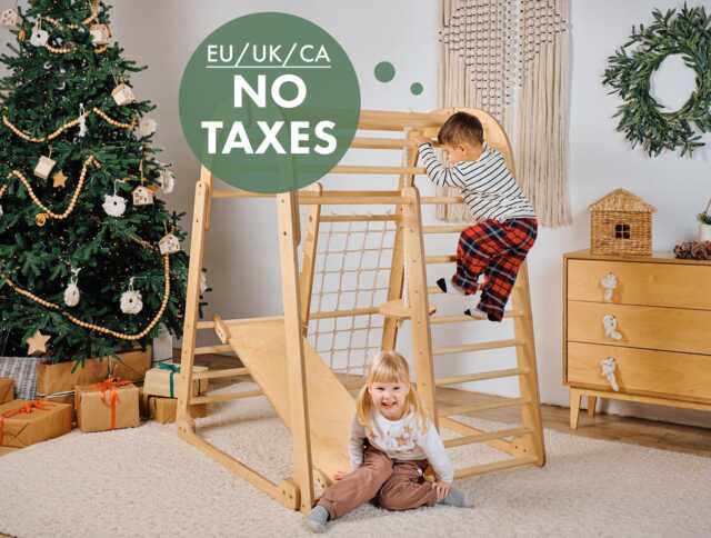 Montessori Climbing Gym Birch Wood Kids Indoor Playset - image 1