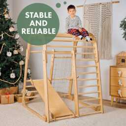 Montessori Climbing Gym Birch Wood Kids Indoor Playset - thumbnail 4