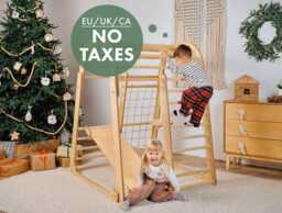 Montessori Climbing Gym Birch Wood Kids Indoor Playset - thumbnail 1
