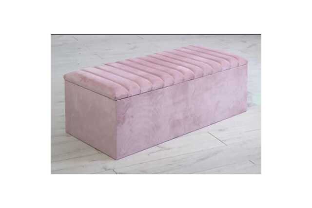 Plush Velvet Ottoman Storage Box - Compact Living Room Organizer - image 1