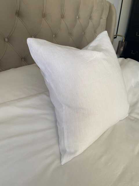 White French Linen Pillow Cover Farmhouse Cushion With Envelope Reverse - image 1