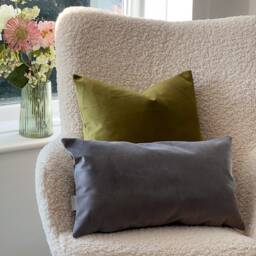 Luxury Super Soft Velvet Cushion - Silver Grey Available in 3 Sizes - Square Or Rectangular, Feather Filling Option Covers Only - thumbnail 4