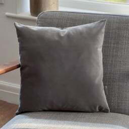 Luxury Super Soft Velvet Cushion - Silver Grey Available in 3 Sizes - Square Or Rectangular, Feather Filling Option Covers Only - thumbnail 2
