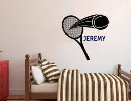 Personalized Name Tennis Wall Decal Removable Vinyl Decor 2284 - thumbnail 1