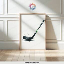Custom Hockey Wall Art Set - 3 Green Prints - Boys Bedroom Decor Personalised Poster Kids Room Artwork Print Gift - thumbnail 3