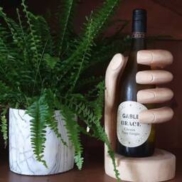 Hand Carved Suar Wood Wine Bottle Holder