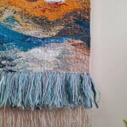 Handwoven Wall Hanging Gift - Boho Fiber Art Tapestry Unique Handmade Home Decor Housewarming, Birthday Or Wedding - thumbnail 3
