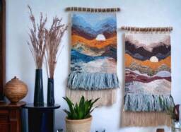 Handwoven Wall Hanging Gift - Boho Fiber Art Tapestry Unique Handmade Home Decor Housewarming, Birthday Or Wedding - thumbnail 1