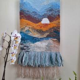 Handwoven Wall Hanging Gift - Boho Fiber Art Tapestry Unique Handmade Home Decor Housewarming, Birthday Or Wedding - thumbnail 2