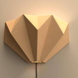Origami Ceramic Wall Sconce, Sculptural Plug-In Bedroom Light - Naaya Origami - thumbnail 3