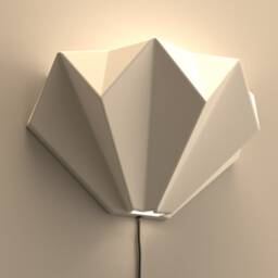 Origami Ceramic Wall Sconce, Sculptural Plug-In Bedroom Light - Naaya Origami - thumbnail 2