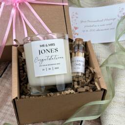 Personalised Wedding Candle Gift Mr & Mrs Soy Wax