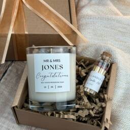 Personalised Wedding Candle Gift Mr & Mrs Soy Wax - thumbnail 3