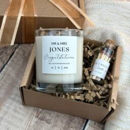 Personalised Wedding Candle Gift Mr & Mrs Soy Wax - thumbnail 4