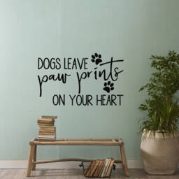 Paw Prints On Your Heart Dog Wall Decal - Pet Lover Gift #188 - thumbnail 1