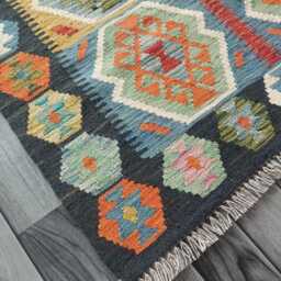 Afghan Kilim Rug, Handmade Artisan Turkish Persian Navajo Moroccan Bohemian Flatweave, Traditional Natural Wool Dhurrie Rug 151x100 cm - thumbnail 3