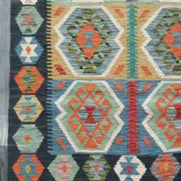 Afghan Kilim Rug, Handmade Artisan Turkish Persian Navajo Moroccan Bohemian Flatweave, Traditional Natural Wool Dhurrie Rug 151x100 cm - thumbnail 2