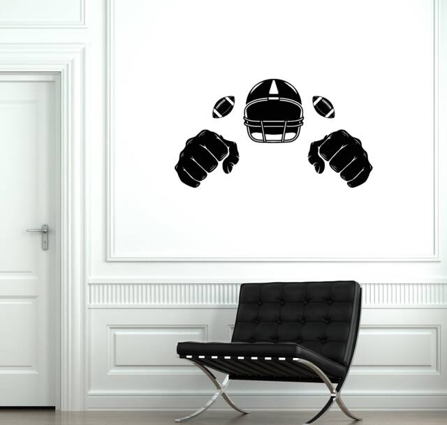 Football Player Vinyl Wall Decal Sports Fan Room Decor Teen Art Stickers Mural - #2819Di - image 1