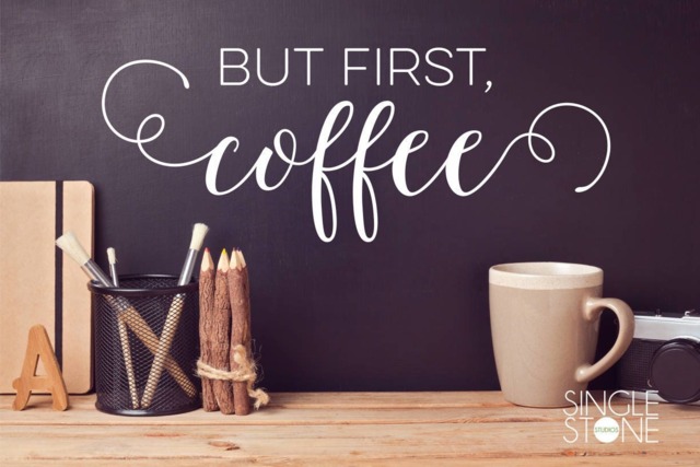 But First Coffee Wall Decal - Vinyl Wall Words Custom Home Decor - image 1