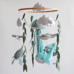 Ocean Baby Mobile, Jellyfish Seagull Mobile - thumbnail 2