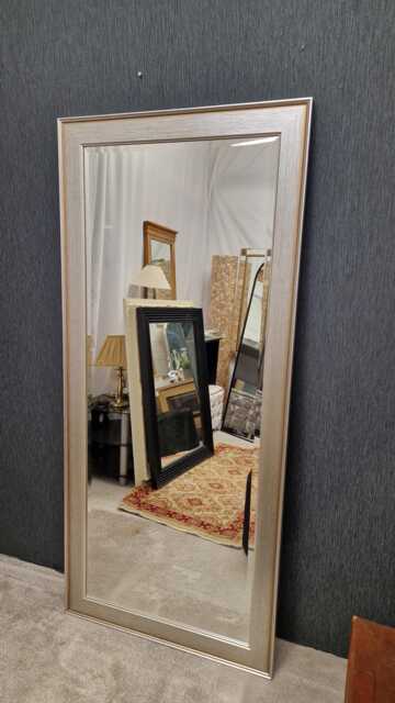 Large Antique Silver Gold Two Tone Classic Wood Frame Wall Mirror Bevelled Edge Glass Hand Finished Tall Leaner Home Interior Decor 167x76cm - image 1