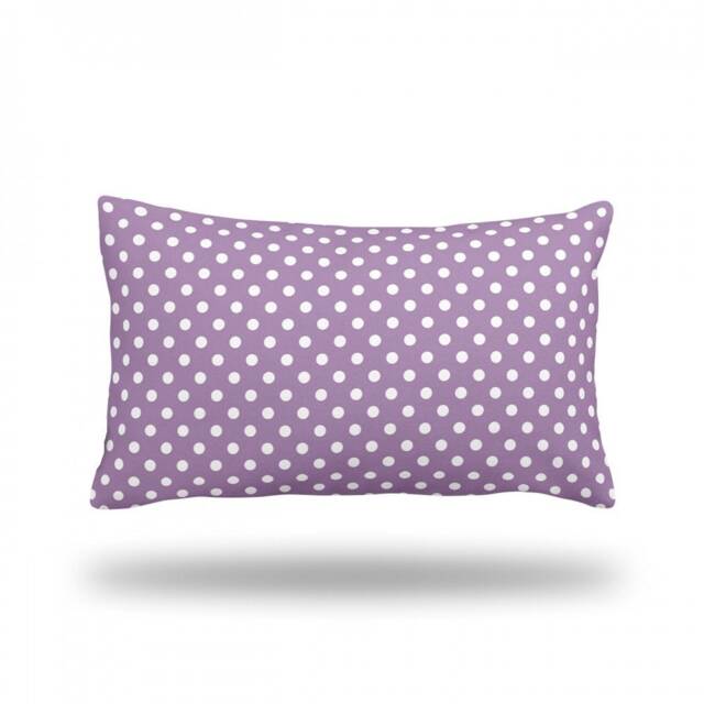 "Polka Dots On Lilac - Decorative Throw Pillow, Pillow Cover, Case Rectangle 13"" X 22" - image 1